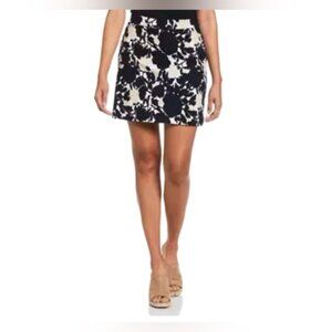 Rafaella Black and Cream Floral Mini Skort Size Small